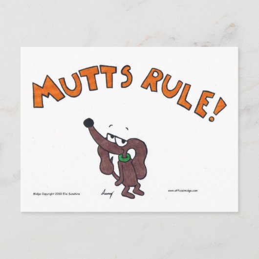 Midge MUTTS, RÈGLE Carte postale (Devant)