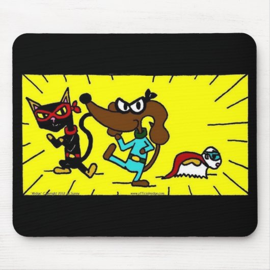 Midge Superheld Trio Mousepad Muismat (Voorkant)