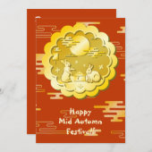 Midherfstfestival Gold Mooncake Moon Rabbit (Voorkant / Achterkant)