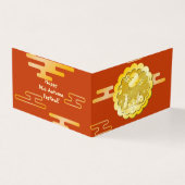 Midherfstfestival Gold Mooncake Moon Rabbit Kaart (Buitenkant)