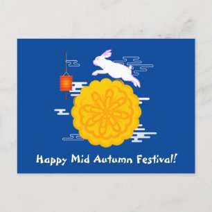 Midherfstfestival Mooncake Jumping Moon Rabbit Briefkaart
