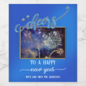 Midi Bleu Cheval Nouvel An Photo Vin Étiquette (Étiquettes simples)