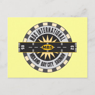 Midland Bay City Saginaw, MI MBS Airport Briefkaart