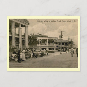 Midland Beach, Staten Island, Vintage van New York Briefkaart