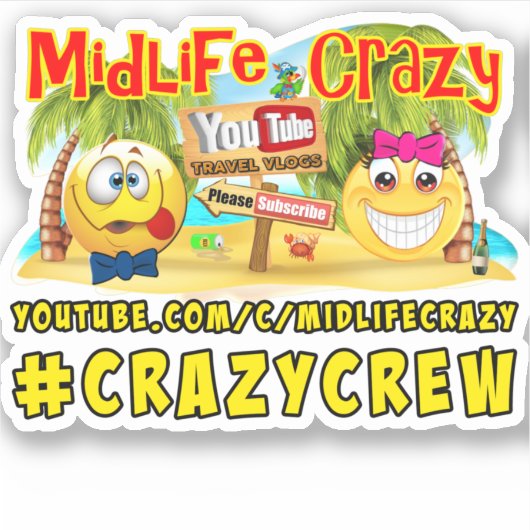 Midlife Crazy Sticker (Voorkant)