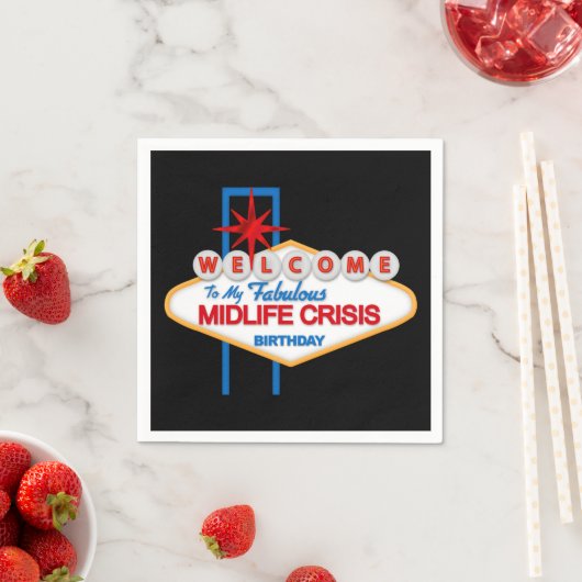 Midlife Crisis Birthday party paper luiers Servet (Insitu)