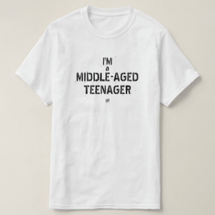Midlife crisis grap: "Ik ben een tiener van middel T-shirt