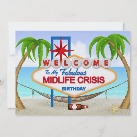 Midlife Crisis Verjaardagsviering - SRF Kaart (Voorkant)