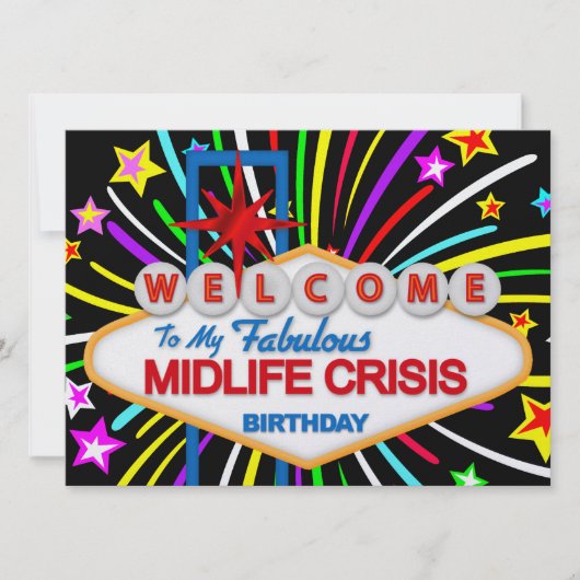 Midlife Crisis Verjaardagsviering - SRF Kaart (Voorkant)