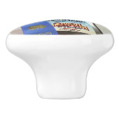 Midnight Ameraucana Champion Chicken knob pull BW Keramische Knop (Zijkant)