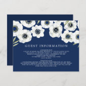 Midnight Anemone | Bloemenbruiloft Informatiekaartje (Voorkant / Achterkant)