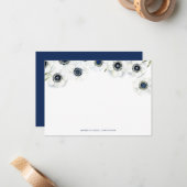 Midnight Anemone | Bloemenbruiloft Notitiekaartje (Voorkant / Achterkant in situ)