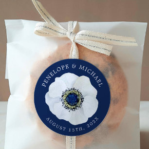 Midnight Anemone   De trouwdatum opslaan Ronde Sticker