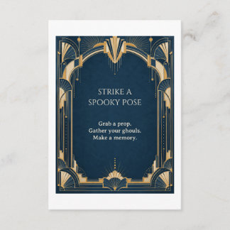 Midnight Arcade Halloween-fotocabineschildkaart Kaart