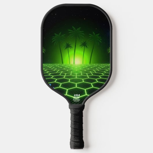 Midnight Arcade Neon Lime Green Professional Pickleball Paddle (Voorkant)