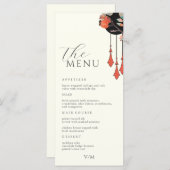 Midnight Autumn Wedding Invitation Wedding Menu (Voorkant / Achterkant)