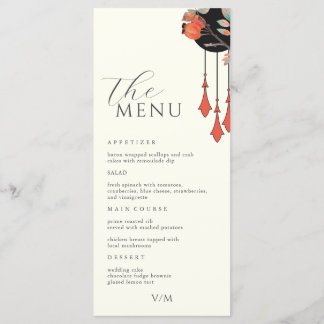 Midnight Autumn Wedding Invitation Wedding Menu
