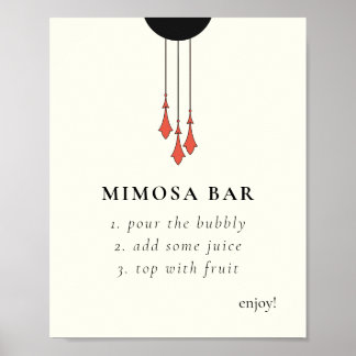 Midnight Autumn Wedding Mimosa Bar Sign Poster