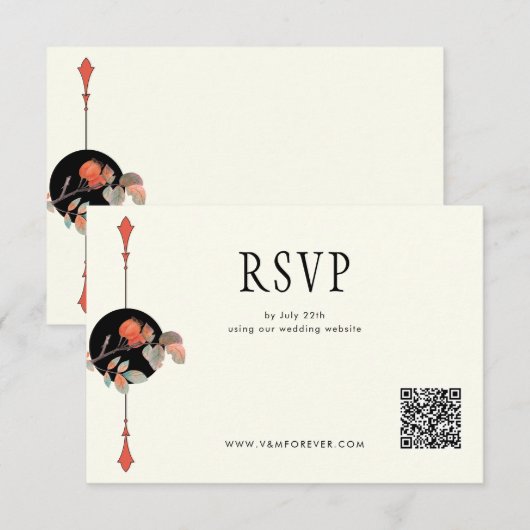 Midnight Autumn Wedding RSVP Kaartje (Voorkant / Achterkant)