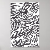 "Midnight" B&W Abstract Poster (Voorkant)
