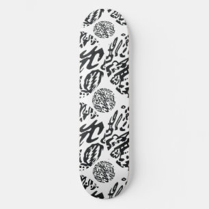 "Midnight" B&W Abstract Skateboard