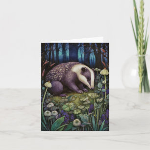Midnight Badger Groet Kaart