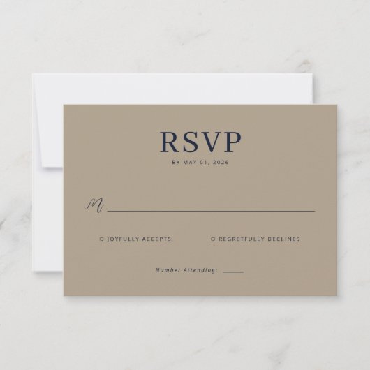 Midnight Baroque Wedding RSVP Kaartje (Voorkant)