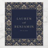 Midnight Baroque Wedding Wijn Etiket (Enkel label)