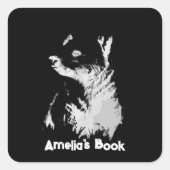 Midnight Bear Cub Book Stticker Vierkante Sticker (Voorkant)