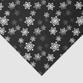 Midnight Black Snow Flake Flurries Tissuepapier (Detail)