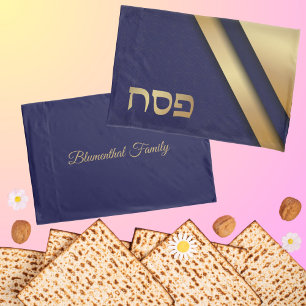 Midnight blauw en goud Hebreeuws Pesach Pesach Pes Kussensloop