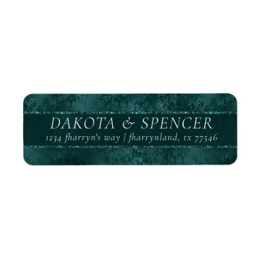 Midnight Blauwgroen Romance | Dark Satiny Grunge-a Etiket (Voorkant)