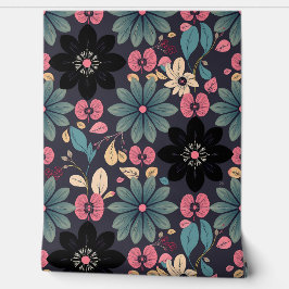 Midnight Bloom: betoverende donkere bloemen fantas Behang