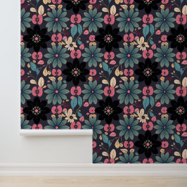 Midnight Bloom: betoverende donkere bloemen fantas Behang