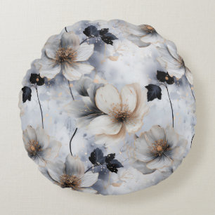 Midnight Bloom Bloemstuk – Elegant Rond Kussen