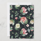 Midnight bloom blush floral Quinceanera Kaart (Achterkant)