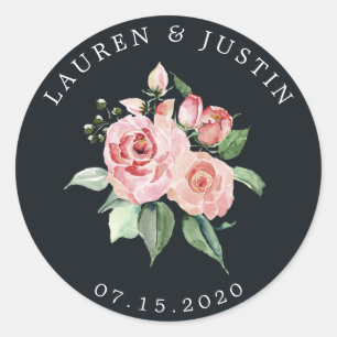 Midnight bloom elegante bloemenmonogram Sticker