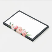 Midnight bloom floral elegant monogram post-it® notes (Schuin)