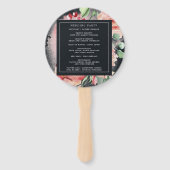 Midnight Bloom Floral Wedding Programme Hand Fan Handwaaier (Achterkant)