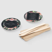 Midnight Bloom Floral Wedding Programme Hand Fan Handwaaier (Niet-gemonteerd)