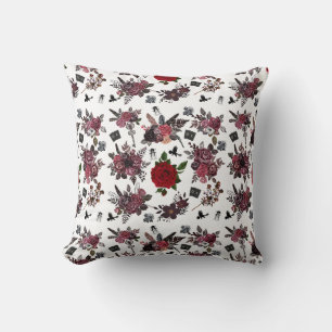 Midnight Bloom: Gotische Rozen en mystieke relikwi Kussen