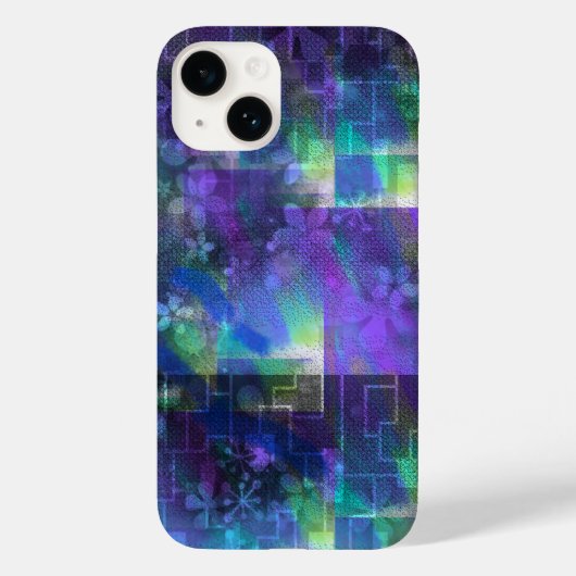 Midnight Bloom iPhone 14 Coque - Floral abstrait (Verso)