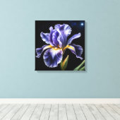 Midnight Bloom Iris Canvas Afdruk (Insitu (Houten vloer))