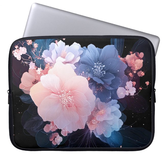 Midnight Bloom Laptop Sleeve (Voorkant)