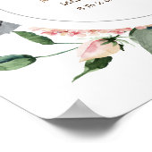 Midnight Bloom Monogram Baby Geboorte Poster (Hoek)