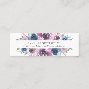 Midnight Blooms Bruidsregisterkaarten Mini Visitekaartje
