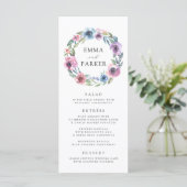 Midnight Blooms | Carte de Menu de Mariage (Debout devant)