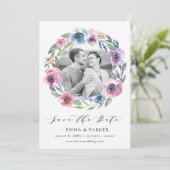 Midnight Blooms | Carte de sauvegarde de date de p (Debout devant)