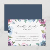 Midnight Blooms | Carte RSVP avec Choix de Repas (Devant / Derrière)