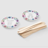 Midnight Blooms | Gepersonaliseerd trouwprogramma Handwaaier (Niet-gemonteerd)